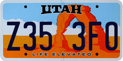 UT license plate Z353FO