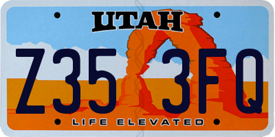 UT license plate Z353FQ