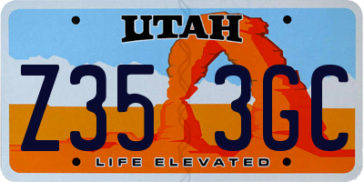 UT license plate Z353GC