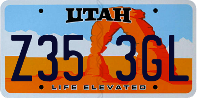 UT license plate Z353GL
