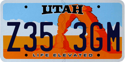 UT license plate Z353GM