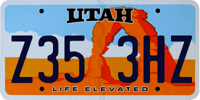 UT license plate Z353HZ