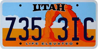 UT license plate Z353IC