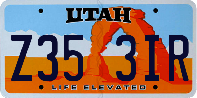 UT license plate Z353IR