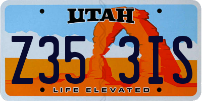 UT license plate Z353IS