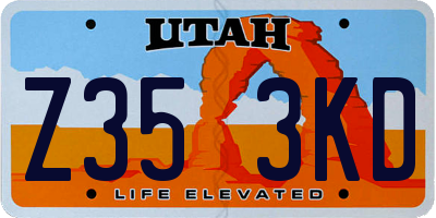 UT license plate Z353KD