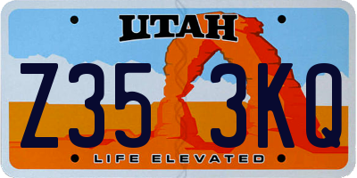 UT license plate Z353KQ
