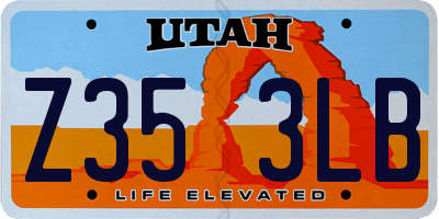 UT license plate Z353LB