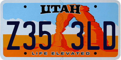 UT license plate Z353LD