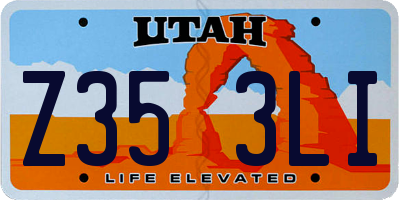 UT license plate Z353LI