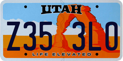 UT license plate Z353LO