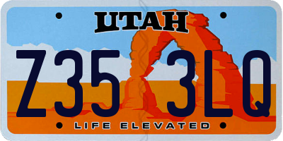 UT license plate Z353LQ