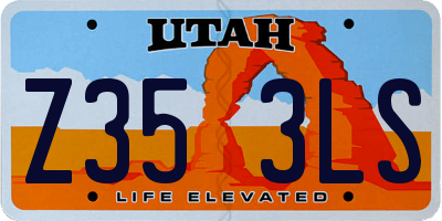 UT license plate Z353LS