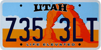 UT license plate Z353LT