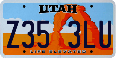 UT license plate Z353LU