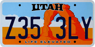 UT license plate Z353LY