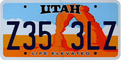 UT license plate Z353LZ