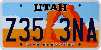 UT license plate Z353NA