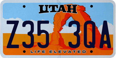 UT license plate Z353QA
