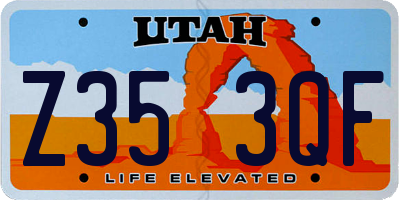 UT license plate Z353QF