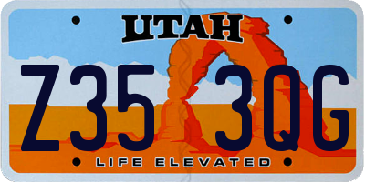 UT license plate Z353QG
