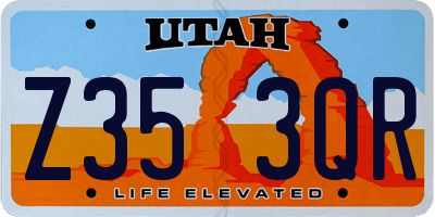 UT license plate Z353QR