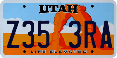 UT license plate Z353RA