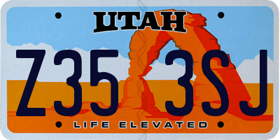 UT license plate Z353SJ
