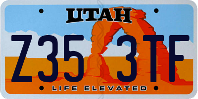 UT license plate Z353TF