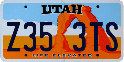 UT license plate Z353TS