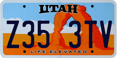UT license plate Z353TV