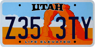 UT license plate Z353TY