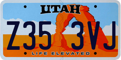 UT license plate Z353VJ