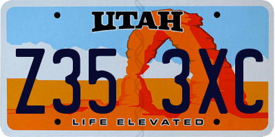 UT license plate Z353XC