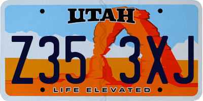 UT license plate Z353XJ