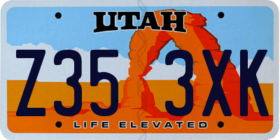 UT license plate Z353XK