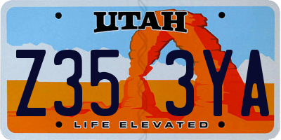 UT license plate Z353YA