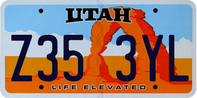 UT license plate Z353YL