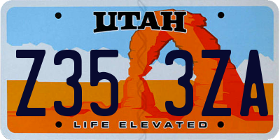 UT license plate Z353ZA