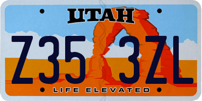 UT license plate Z353ZL