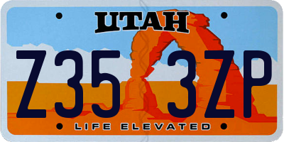 UT license plate Z353ZP