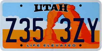 UT license plate Z353ZY