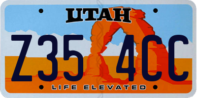 UT license plate Z354CC
