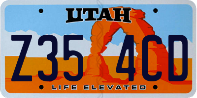 UT license plate Z354CD