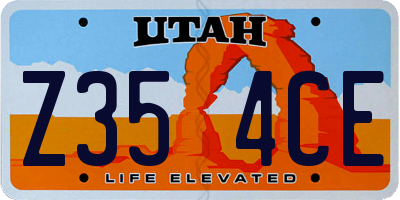 UT license plate Z354CE