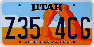 UT license plate Z354CG