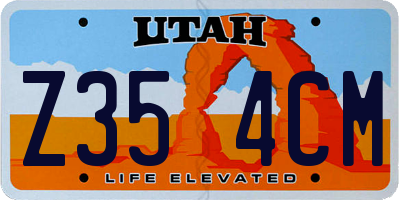 UT license plate Z354CM