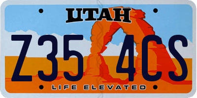 UT license plate Z354CS