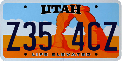 UT license plate Z354CZ