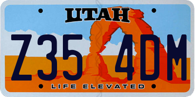 UT license plate Z354DM